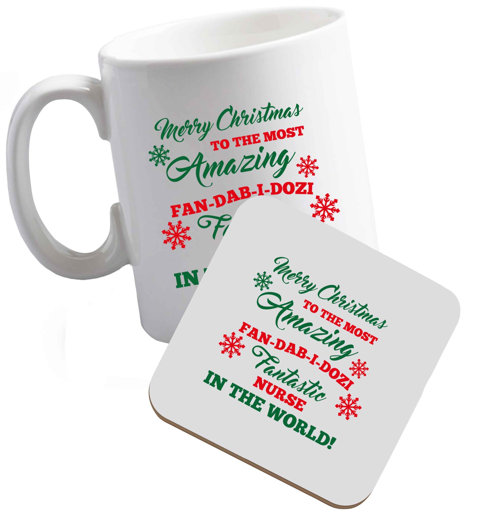 10 oz Tis The Season to Drink Whisky ceramic mug and coaster set right handed