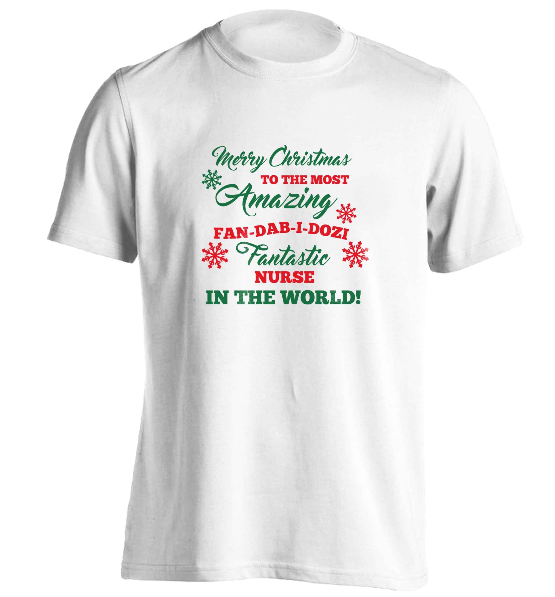Merry Christmas to the most amazing nurse in the world! adults unisex white Tshirt 2XL