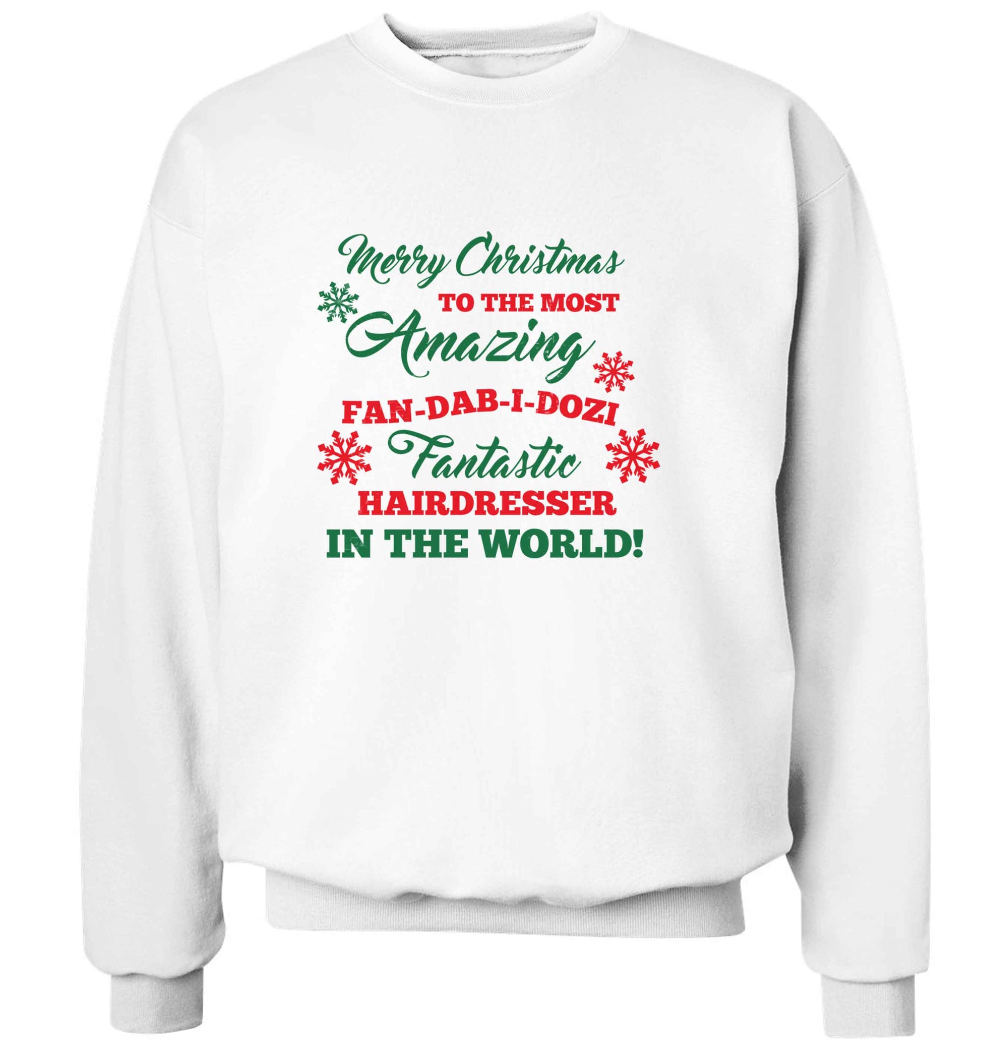 Merry Christmas to the most amazing dental assistant in the world! adult's unisex white sweater 2XL