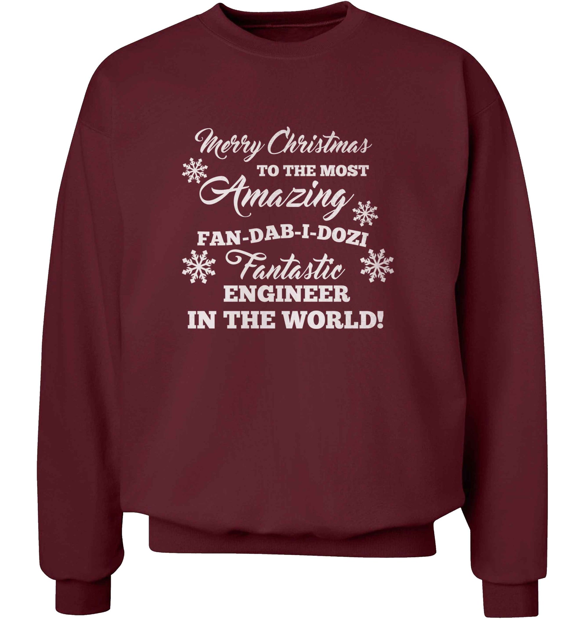Merry Christmas to the most amazing engineer in the world! adult's unisex maroon sweater 2XL
