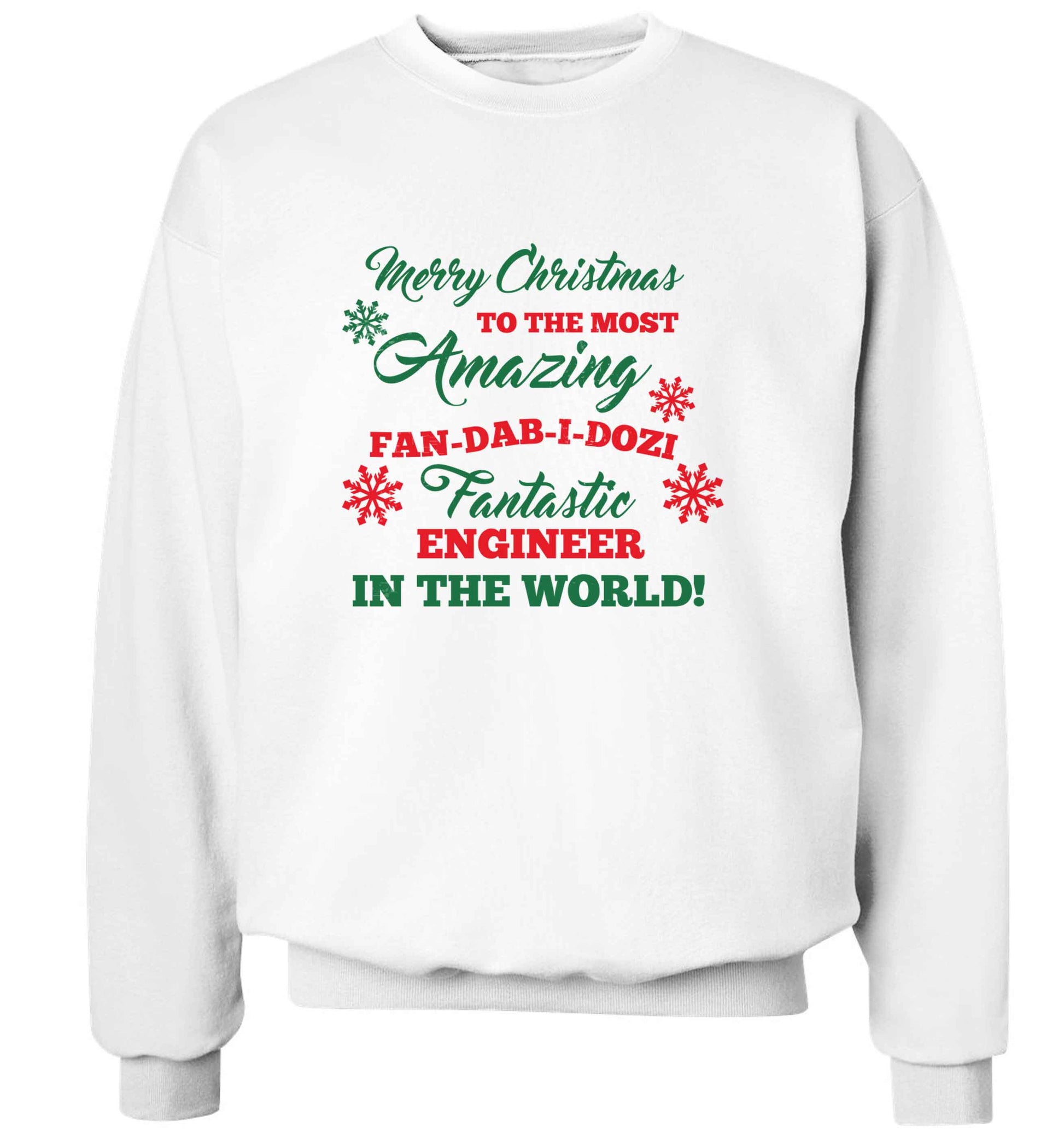 Merry Christmas to the most amazing engineer in the world! adult's unisex white sweater 2XL