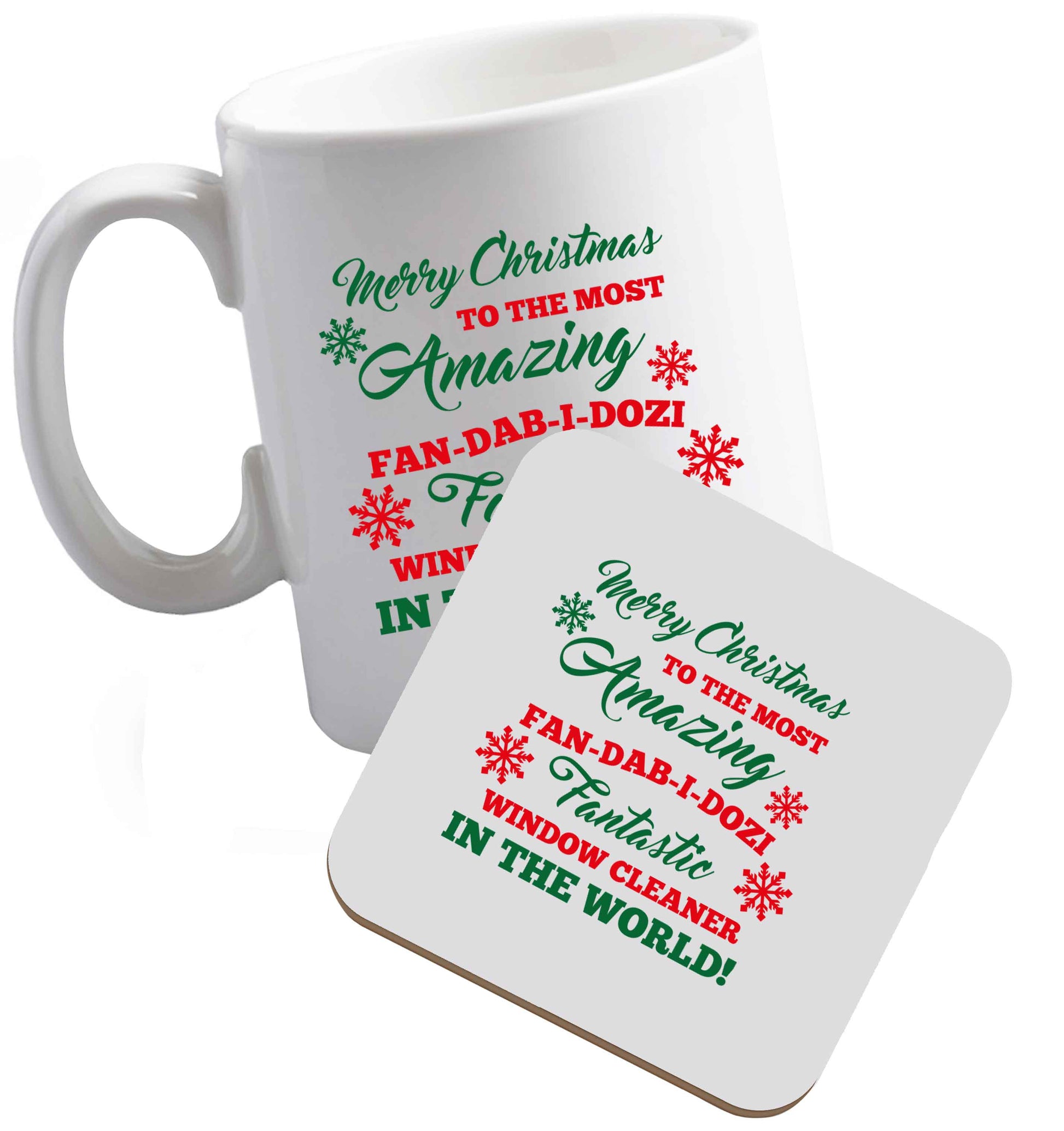 10 oz Tis The Season to Drink Whisky ceramic mug and coaster set right handed