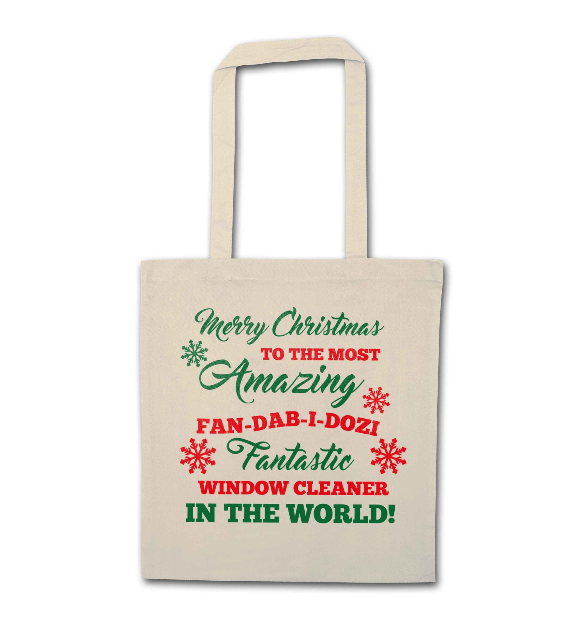 Merry Christmas to the most amazing window cleaner in the world! natural tote bag