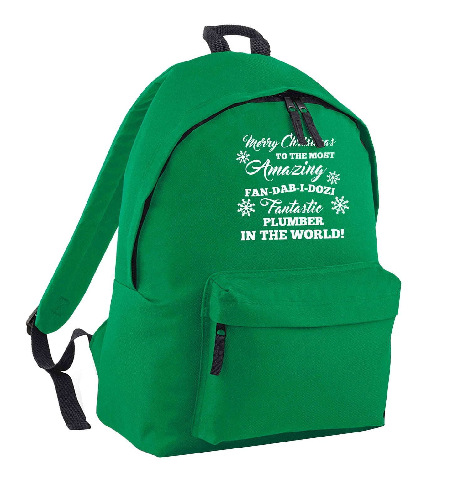 Merry Christmas to the most amazing plumber in the world! green adults backpack