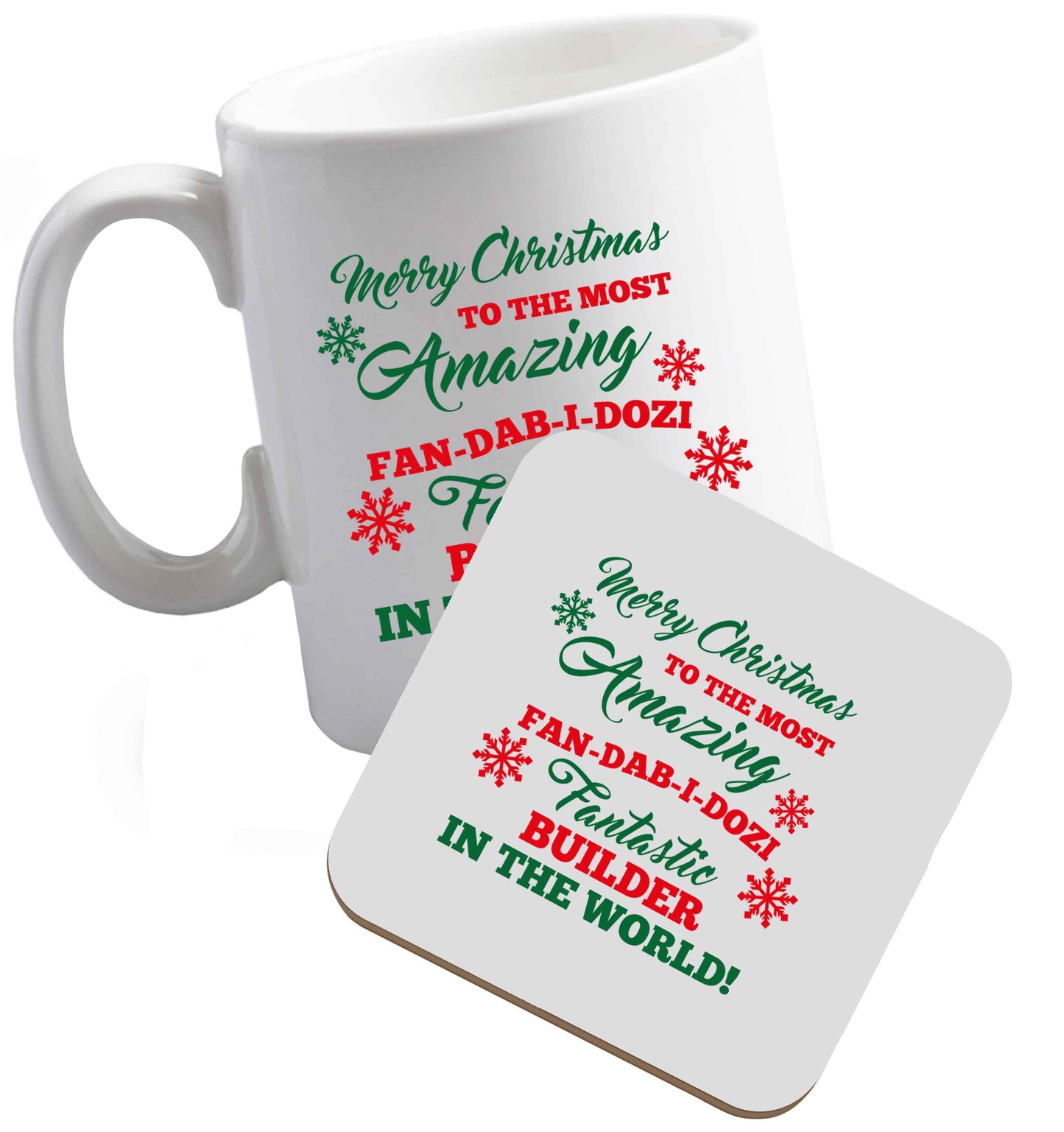 10 oz Tis The Season to Drink Whisky ceramic mug and coaster set right handed