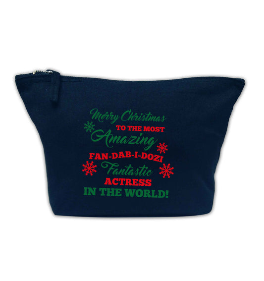 Merry Christmas to the most amazing actress in the world! navy makeup bag