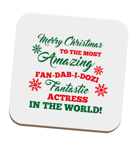 Merry Christmas to the most amazing actress in the world! set of four coasters