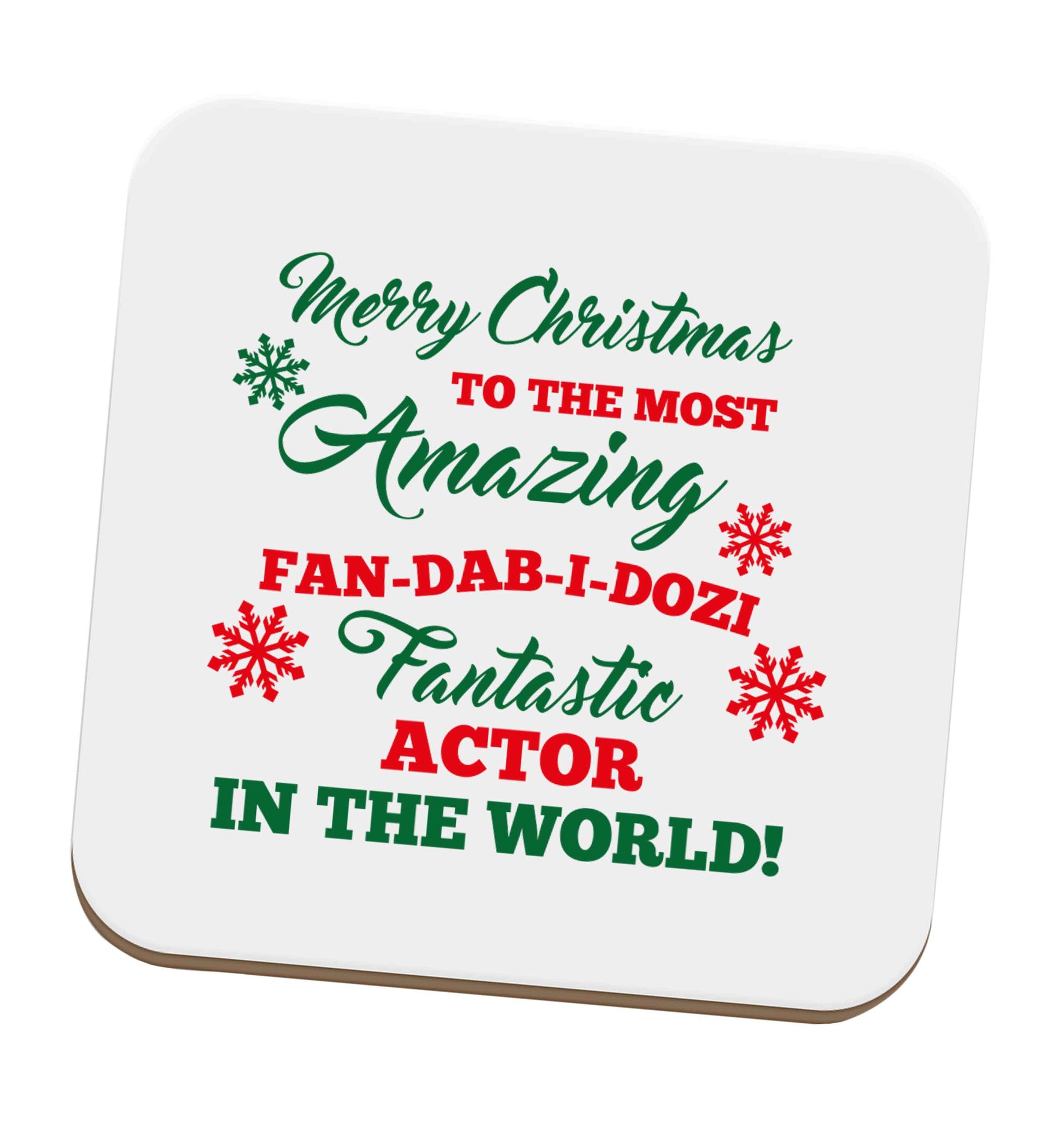 Merry Christmas to the most amazing actor in the world! set of four coasters