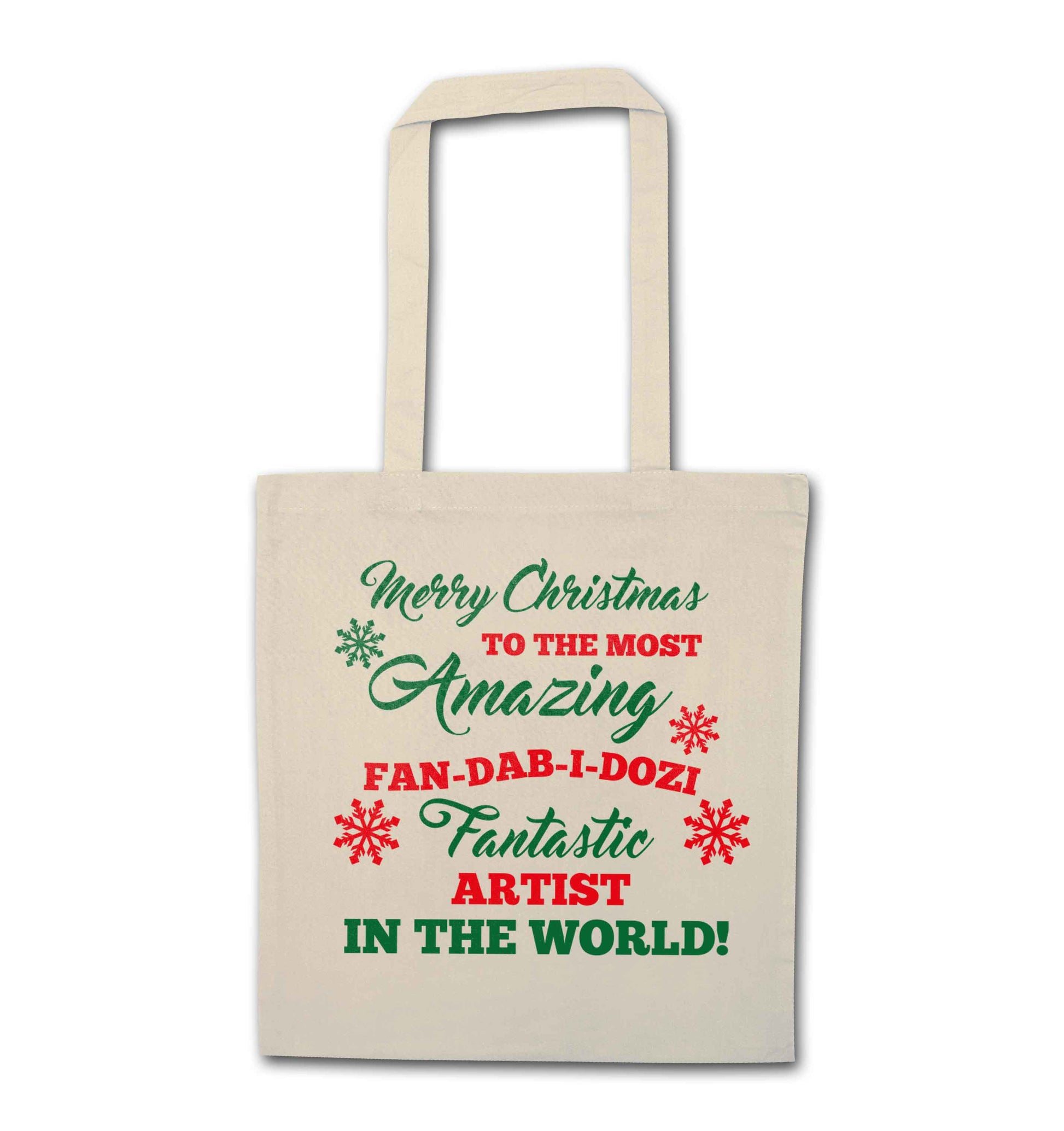 Merry Christmas to the most amazing artist in the world! natural tote bag