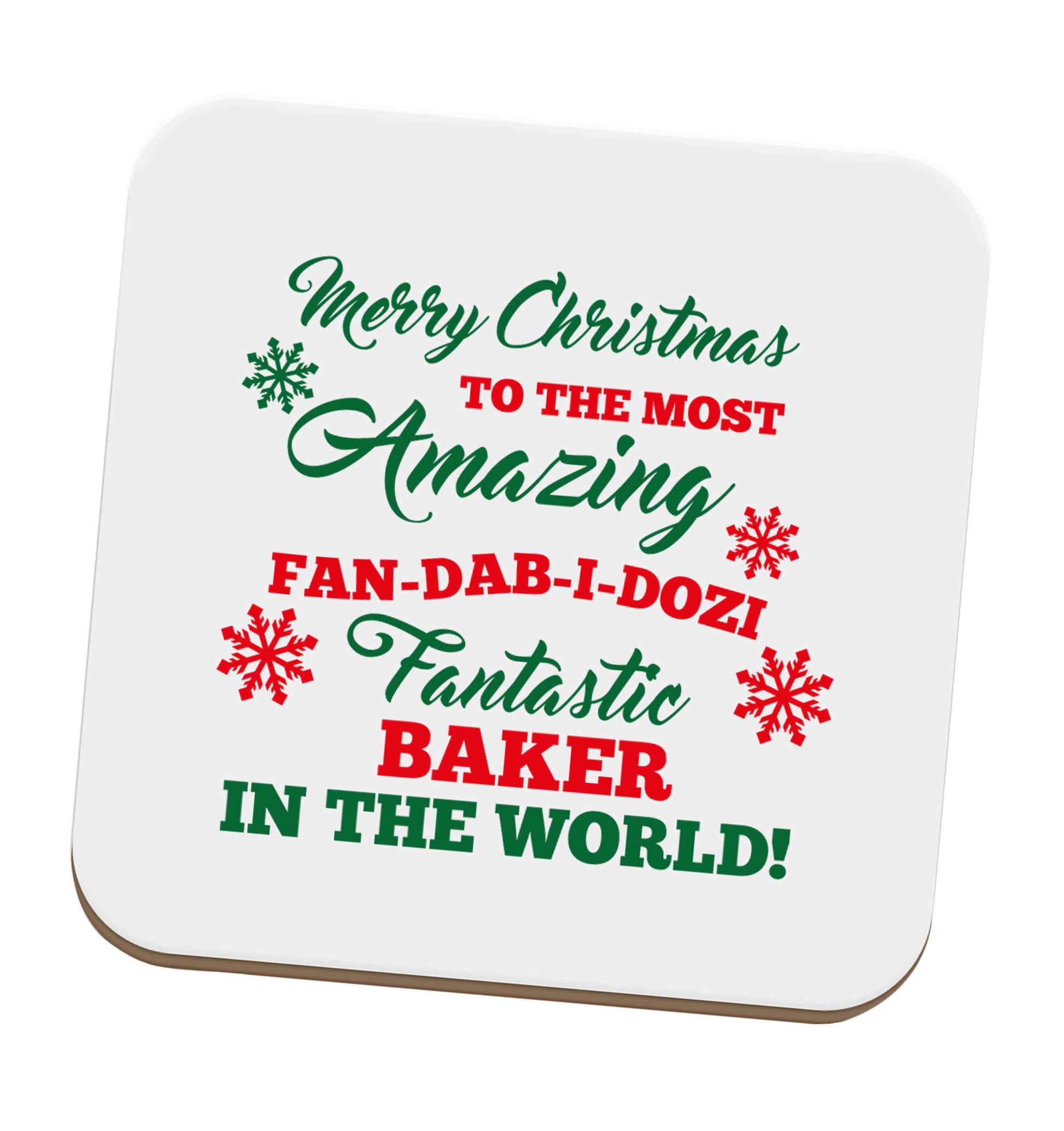 Merry Christmas to the most amazing baker in the world! set of four coasters