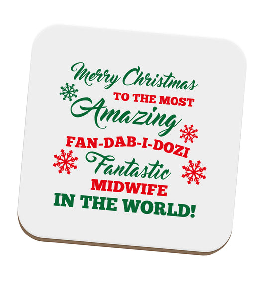 Merry Christmas to the most amazing midwife in the world! set of four coasters