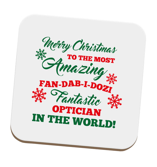 Merry Christmas to the most amazing optician in the world! set of four coasters