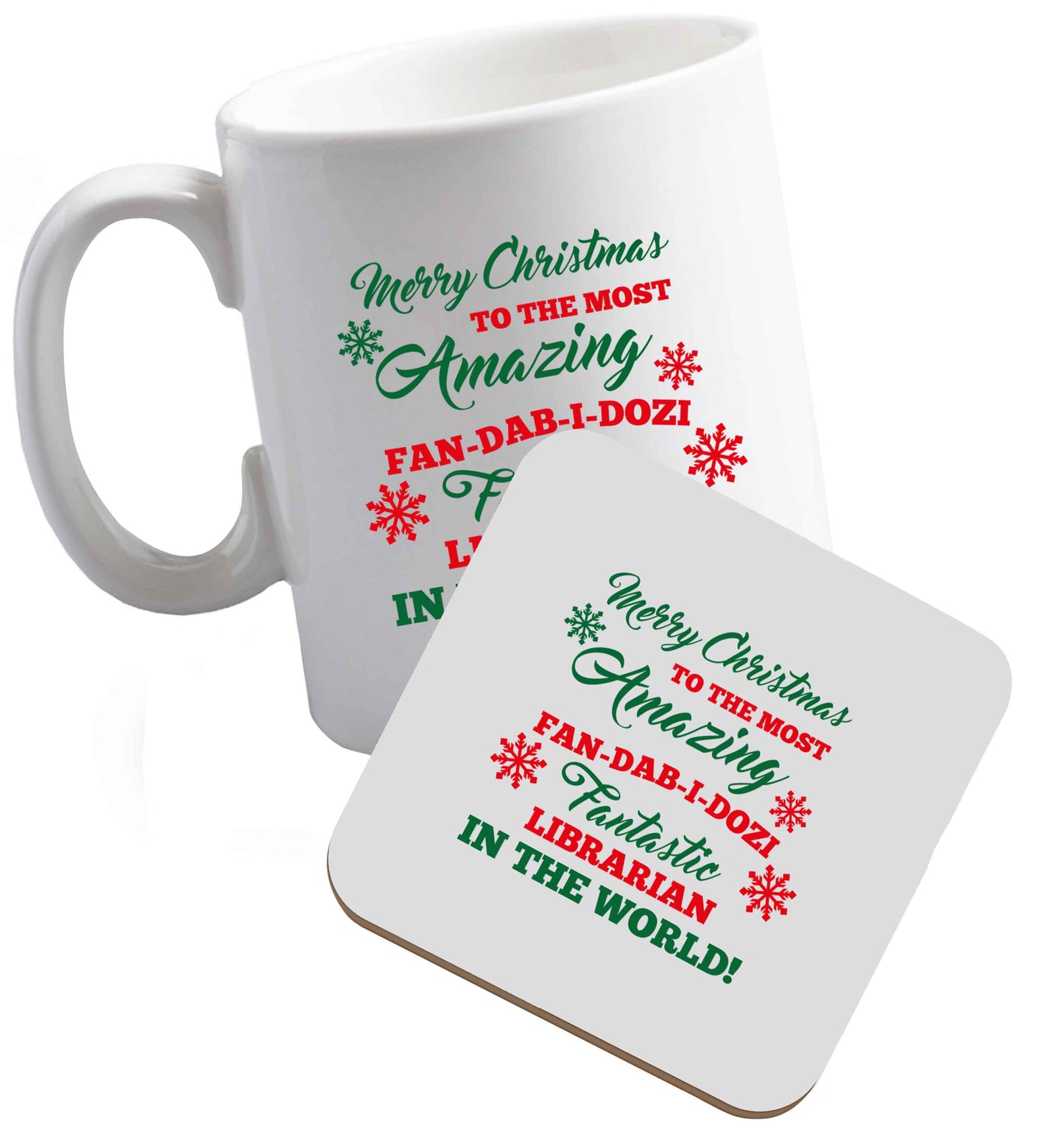 10 oz Tis The Season to Drink Whisky ceramic mug and coaster set right handed