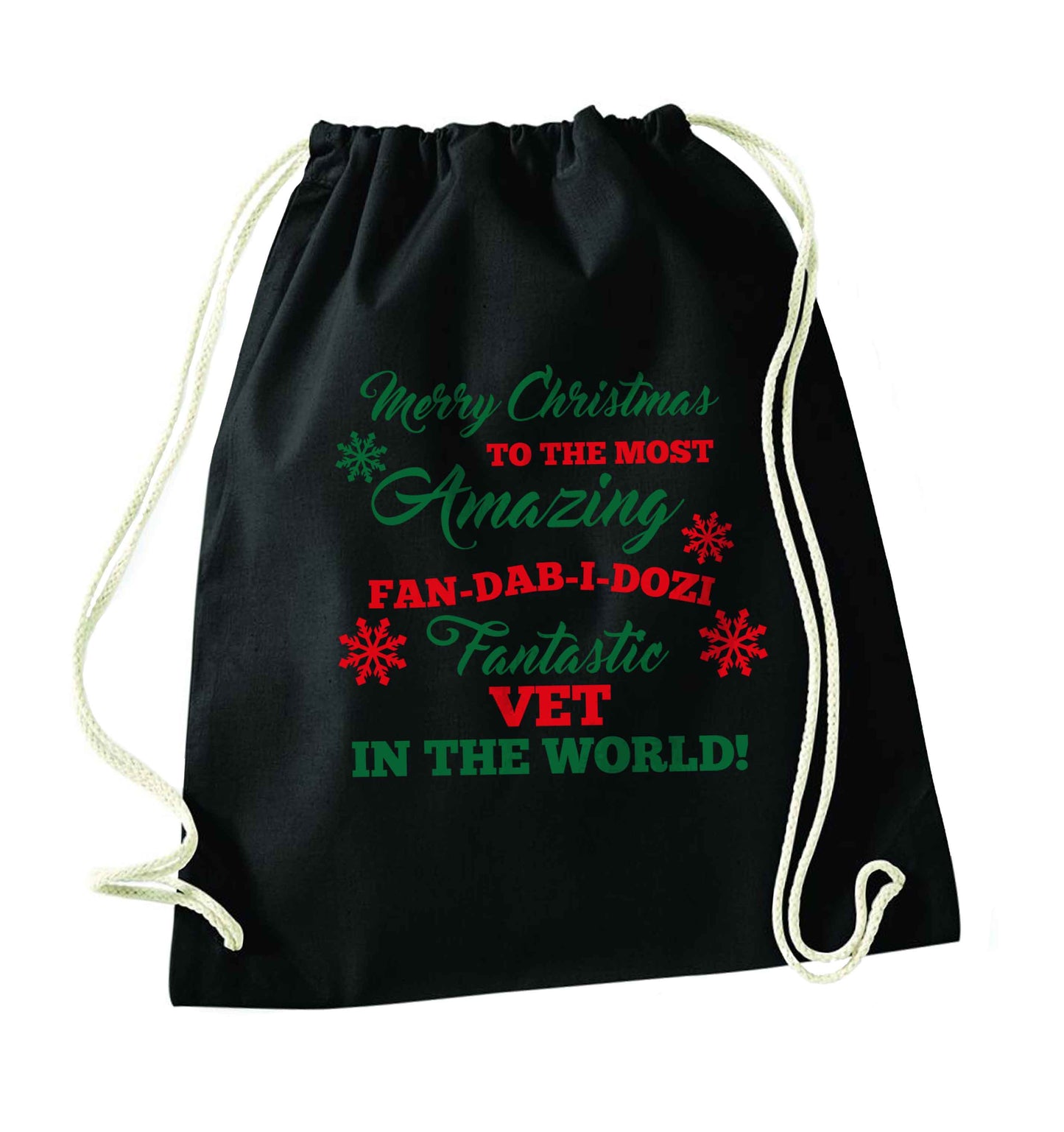 Merry Christmas to the most amazing vet in the world! black drawstring bag