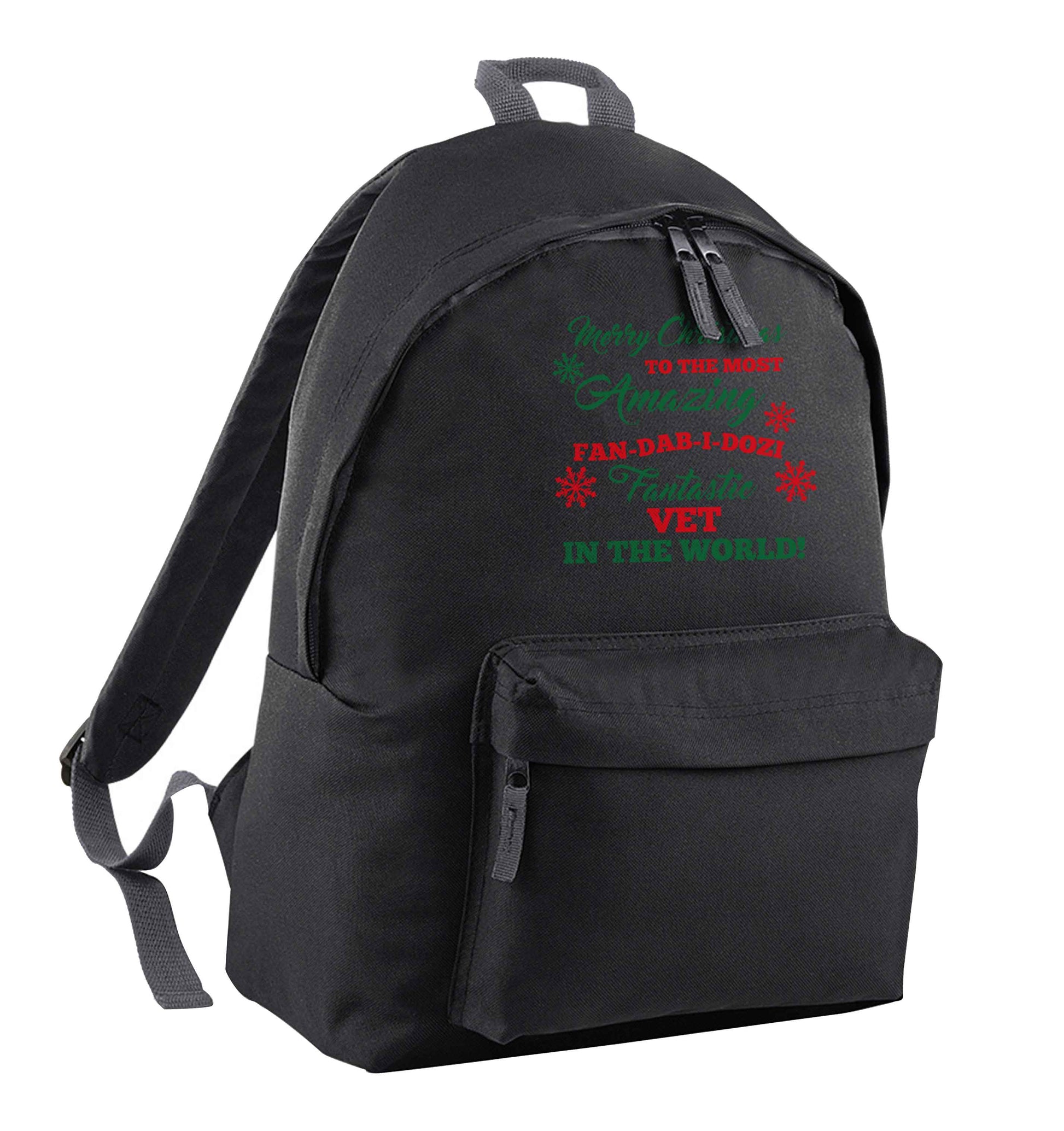 Merry Christmas to the most amazing vet in the world! black adults backpack