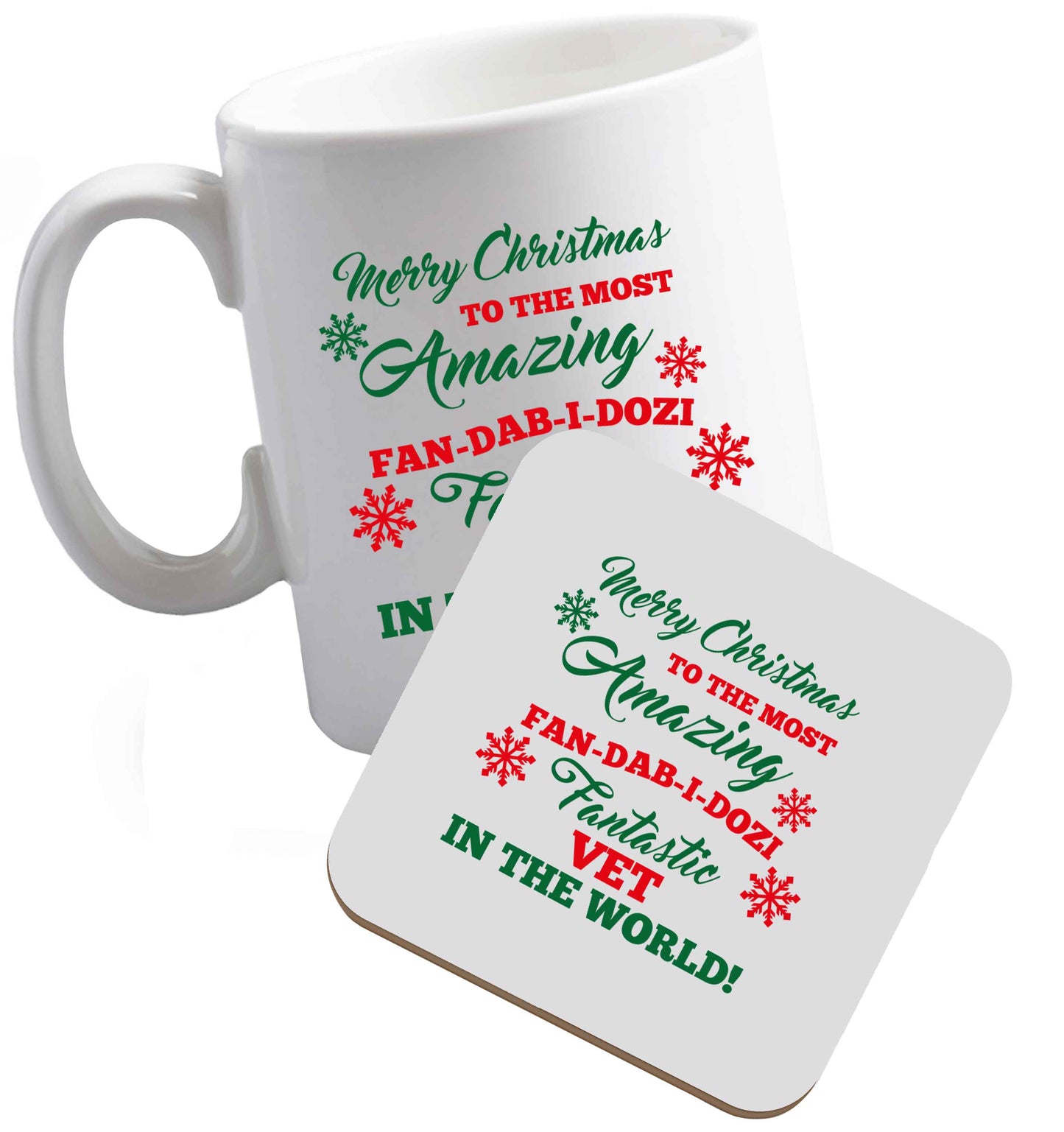 10 oz Tis The Season to Drink Whisky ceramic mug and coaster set right handed