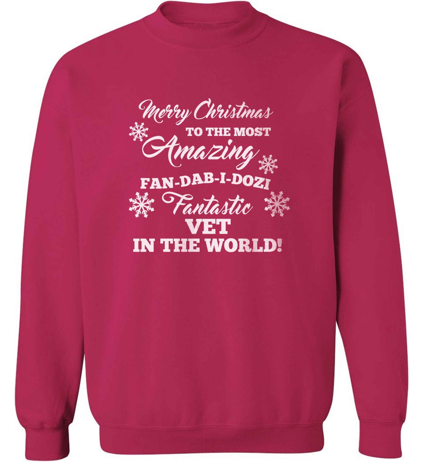 Merry Christmas to the most amazing vet in the world! adult's unisex pink sweater 2XL