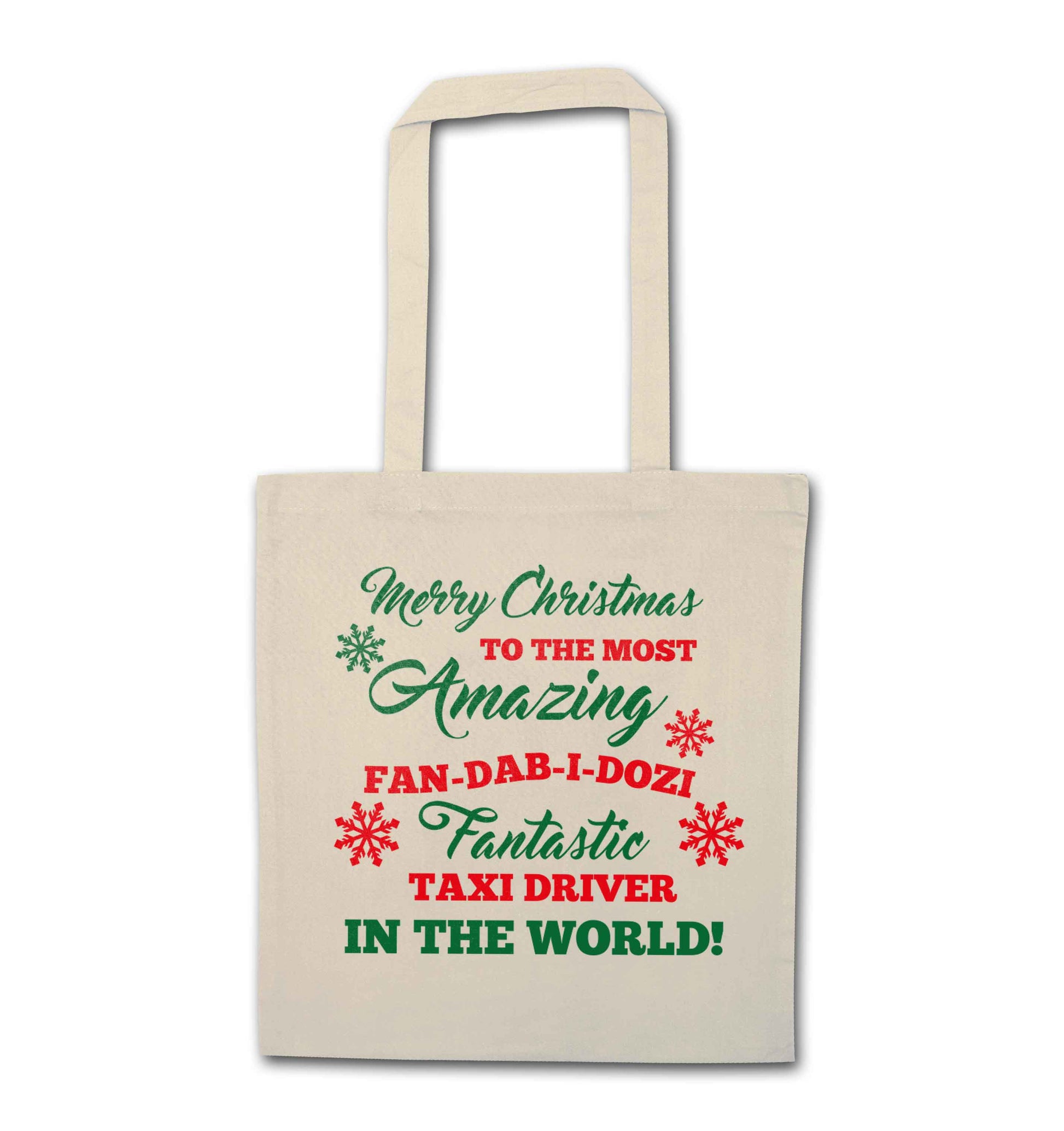Merry Christmas to the most amazing taxi driver in the world! natural tote bag