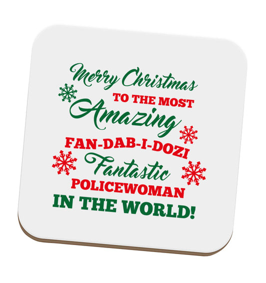 Merry Christmas to the most amazing policewoman in the world! set of four coasters