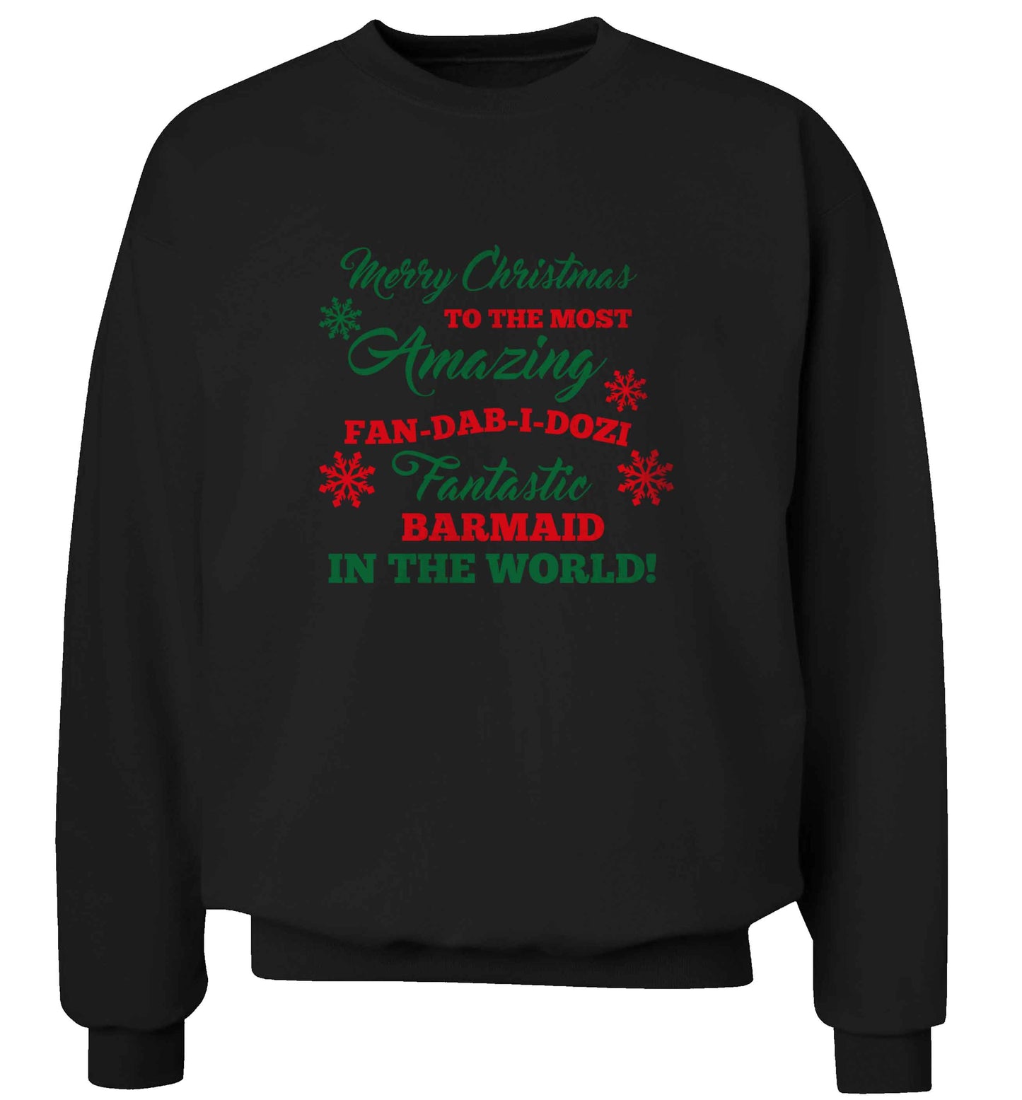 Merry Christmas to the most amazing barmaid in the world! adult's unisex black sweater 2XL