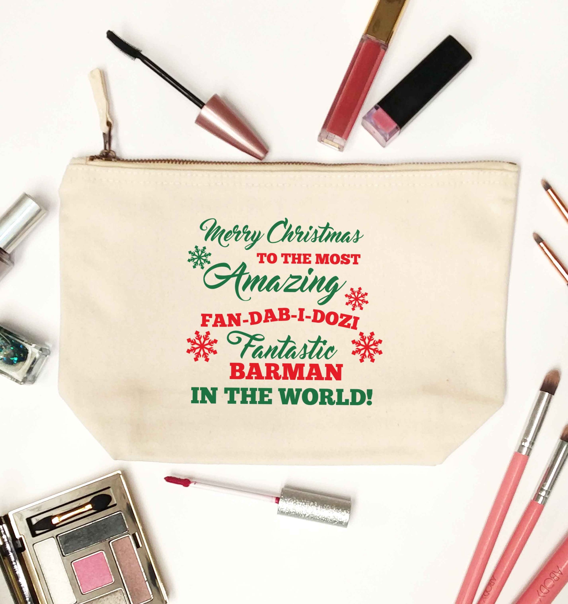 Merry Christmas to the most amazing barman in the world! natural makeup bag