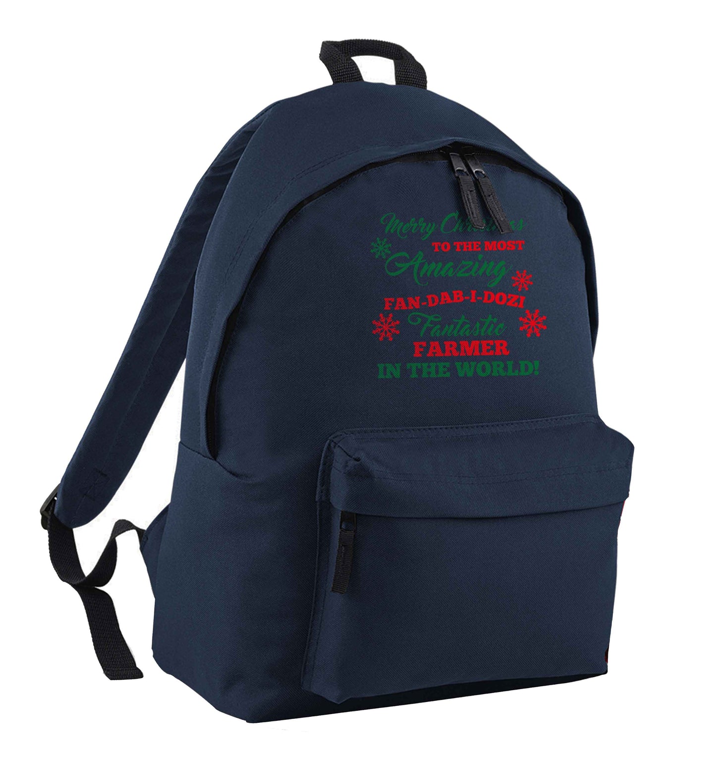 Merry Christmas to the most amazing farmer in the world! navy adults backpack