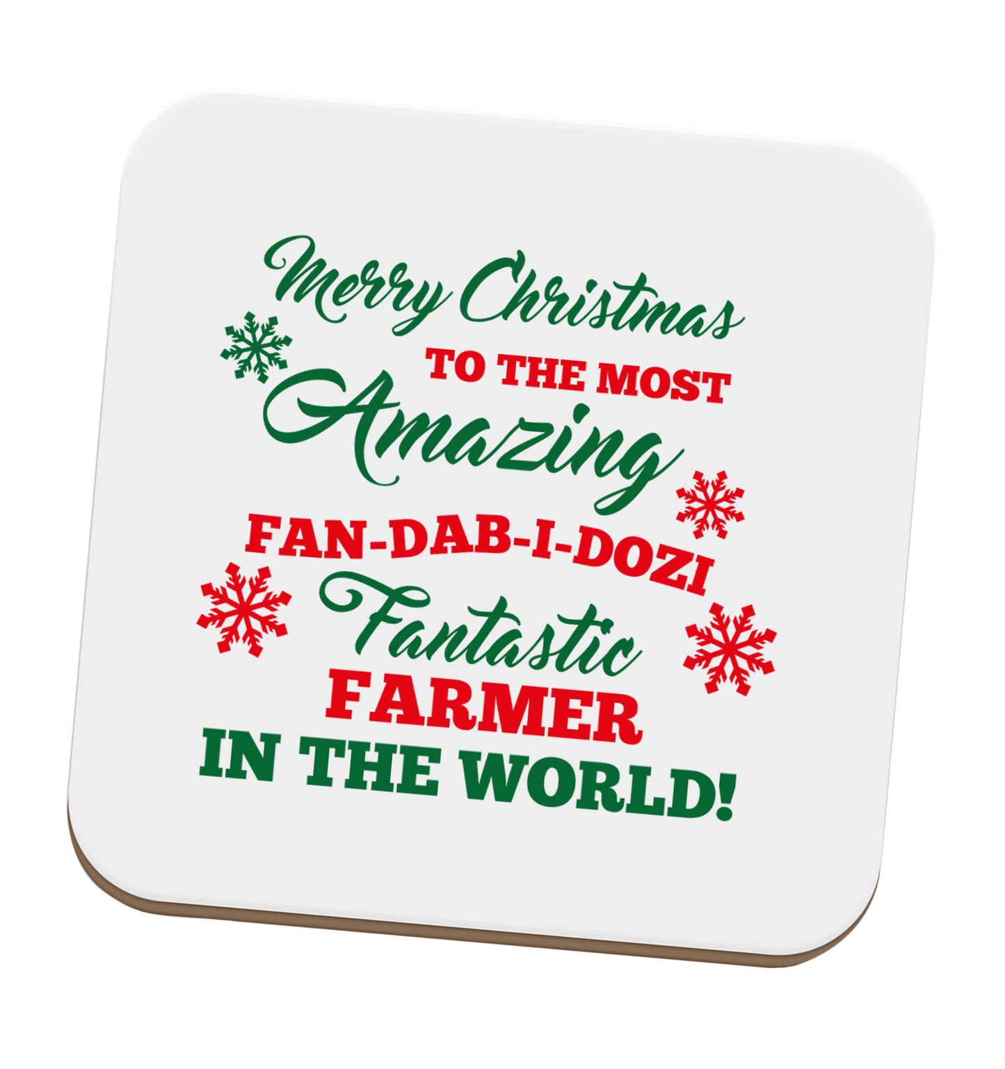 Merry Christmas to the most amazing farmer in the world! set of four coasters