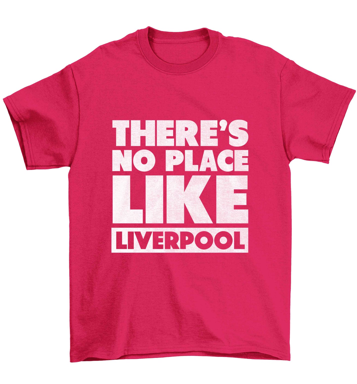 There's no place like Liverpool Children's pink Tshirt 12-13 Years