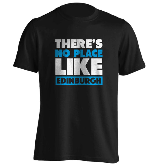 There's no place like Edinburgh adults unisex black Tshirt 2XL