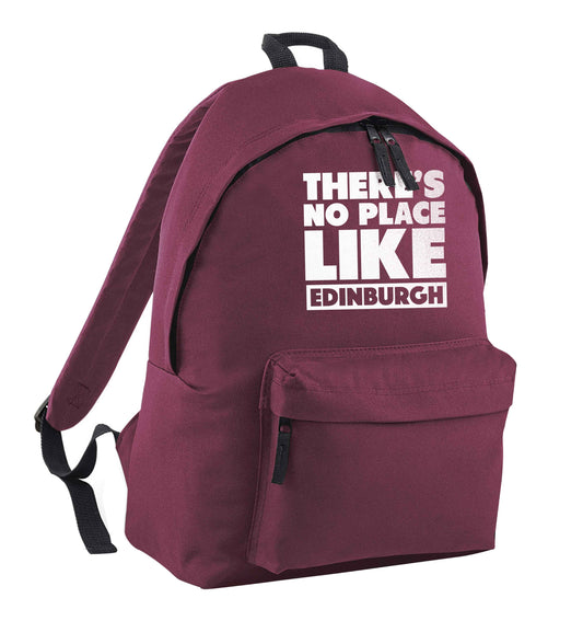 There's no place like Edinburgh maroon children's backpack