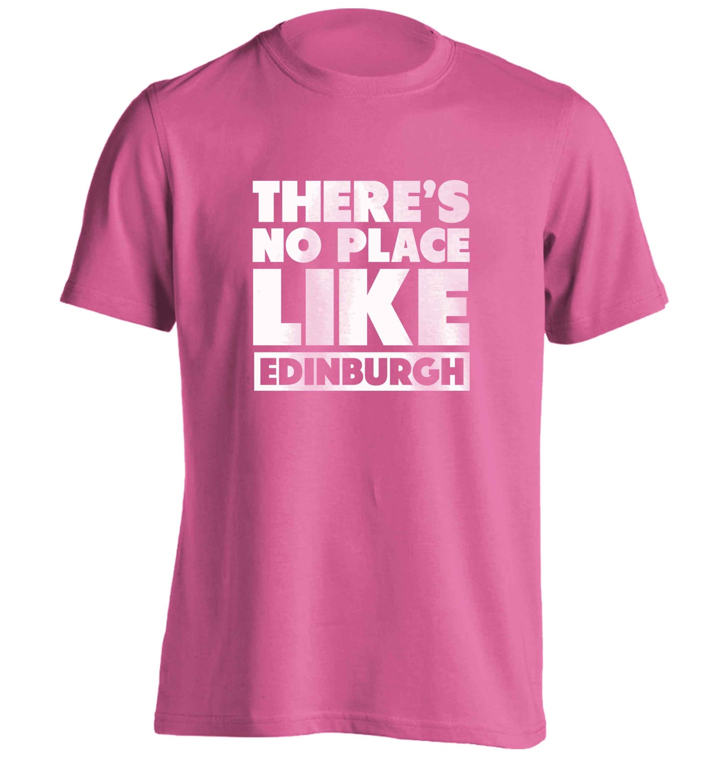 There's no place like Edinburgh adults unisex pink Tshirt 2XL