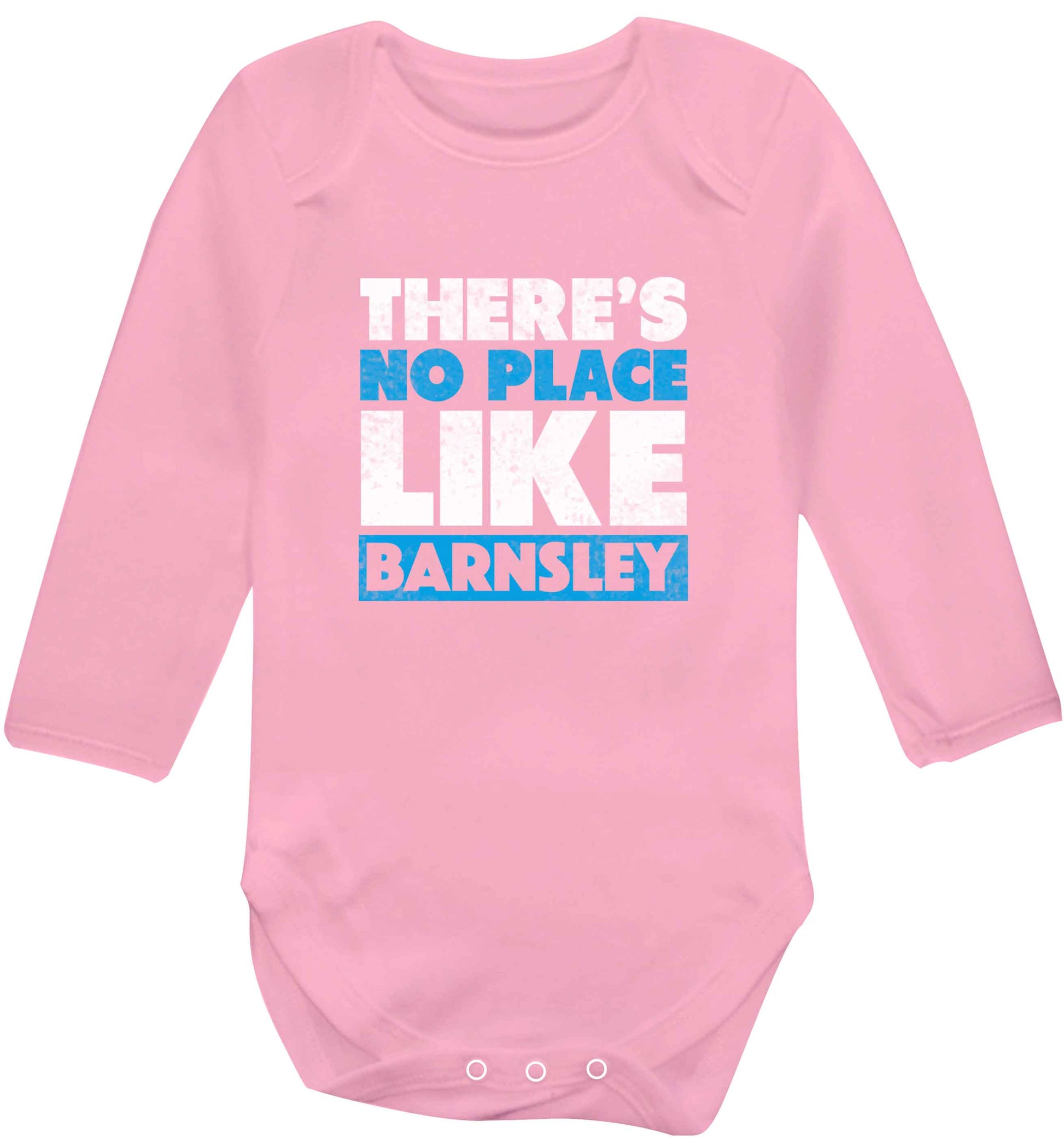 There's No Place Like Barnsley baby vest long sleeved pale pink 6-12 months