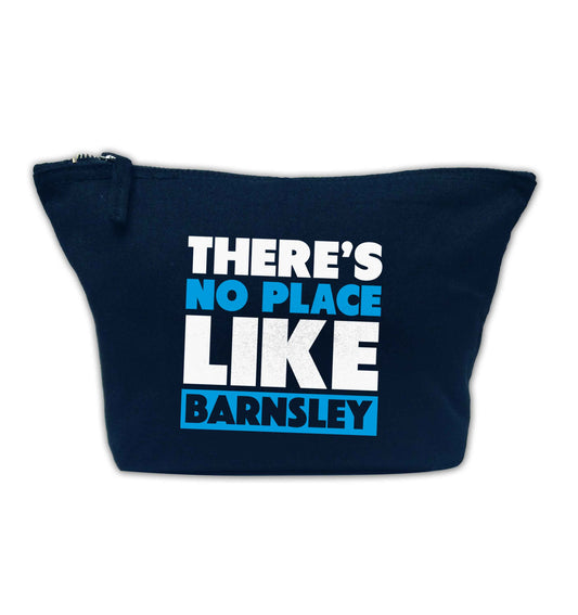There's No Place Like Barnsley navy makeup bag