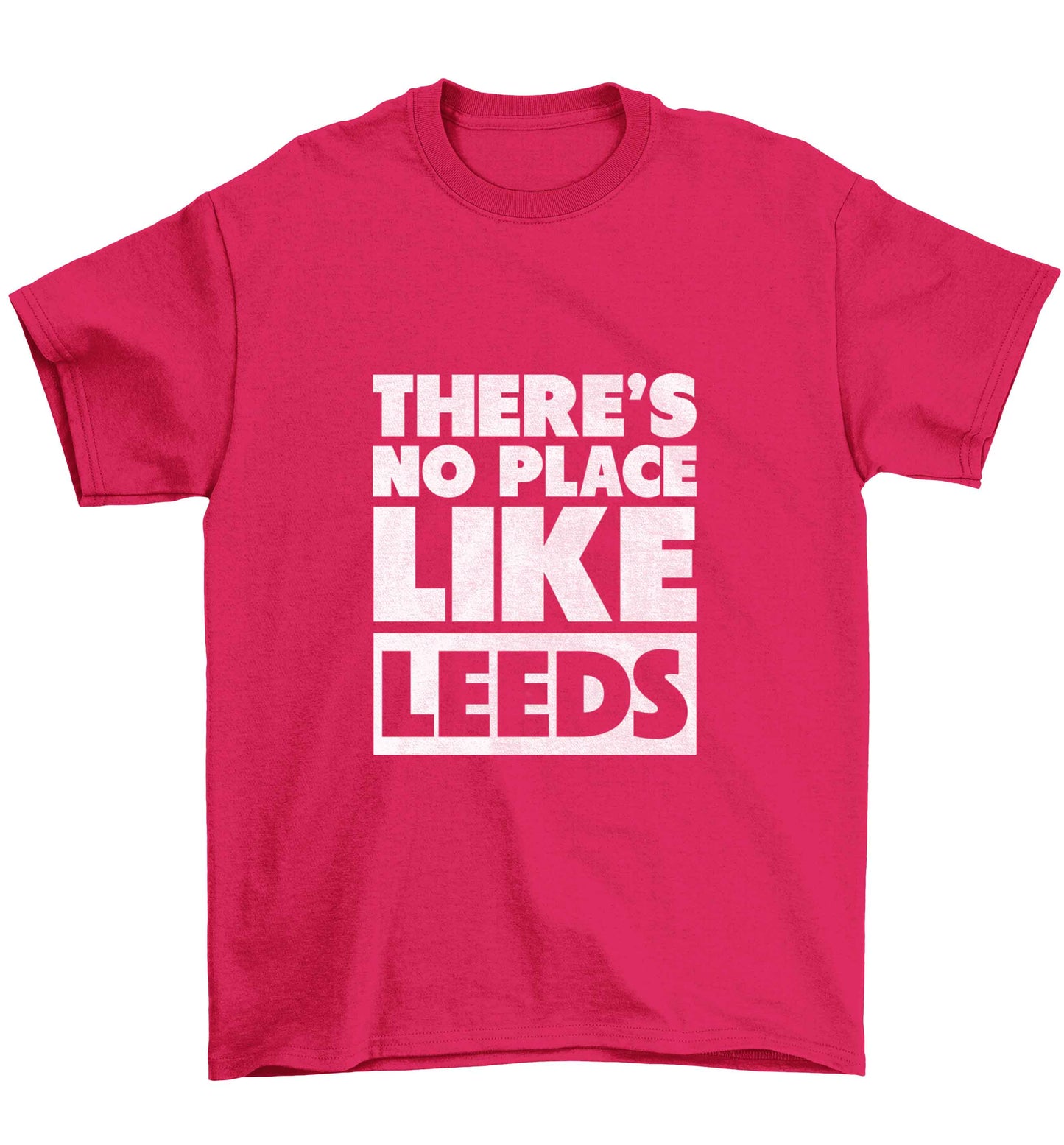 There's no place like Leeds Children's pink Tshirt 12-13 Years