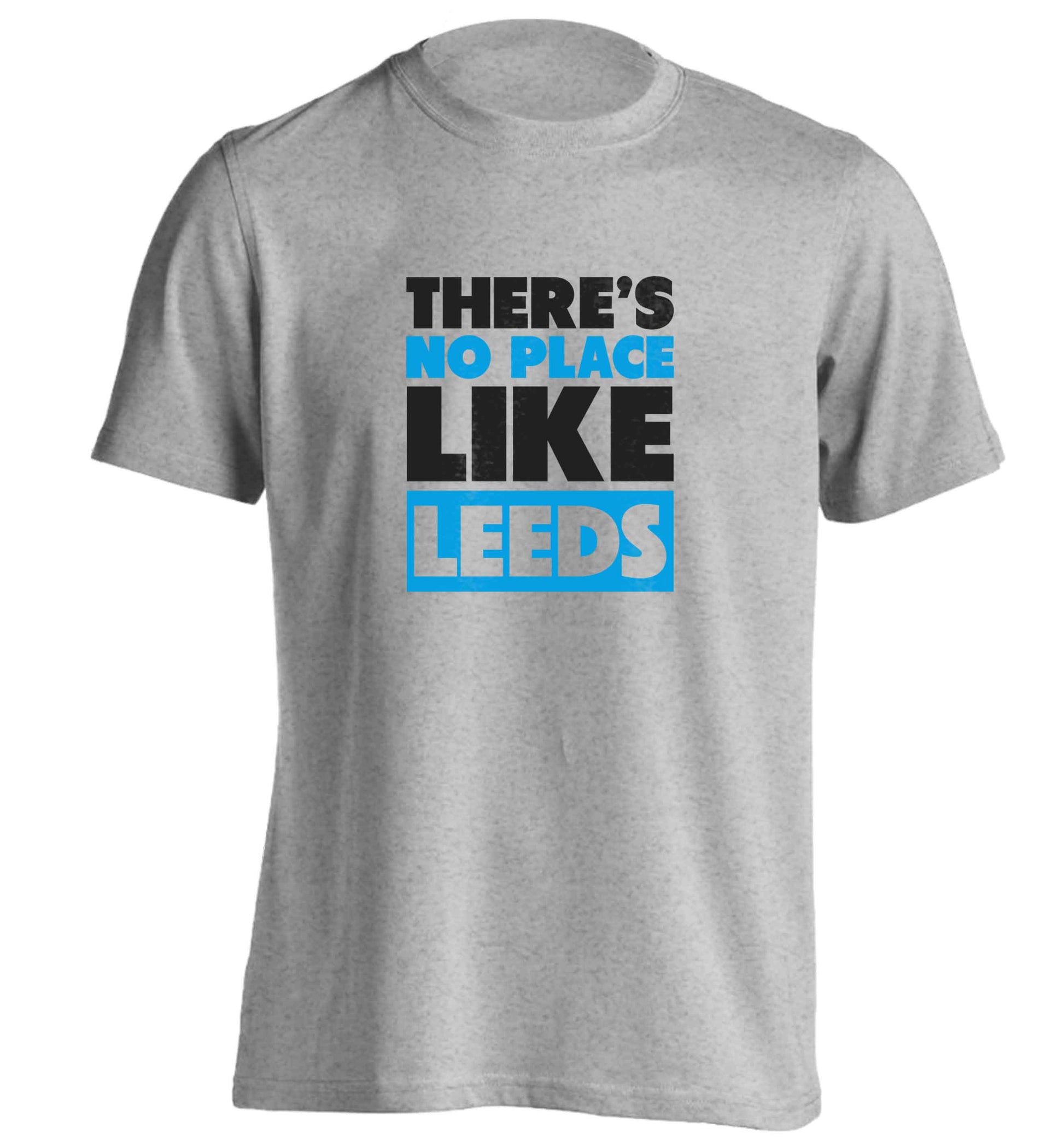 There's no place like Leeds adults unisex grey Tshirt 2XL