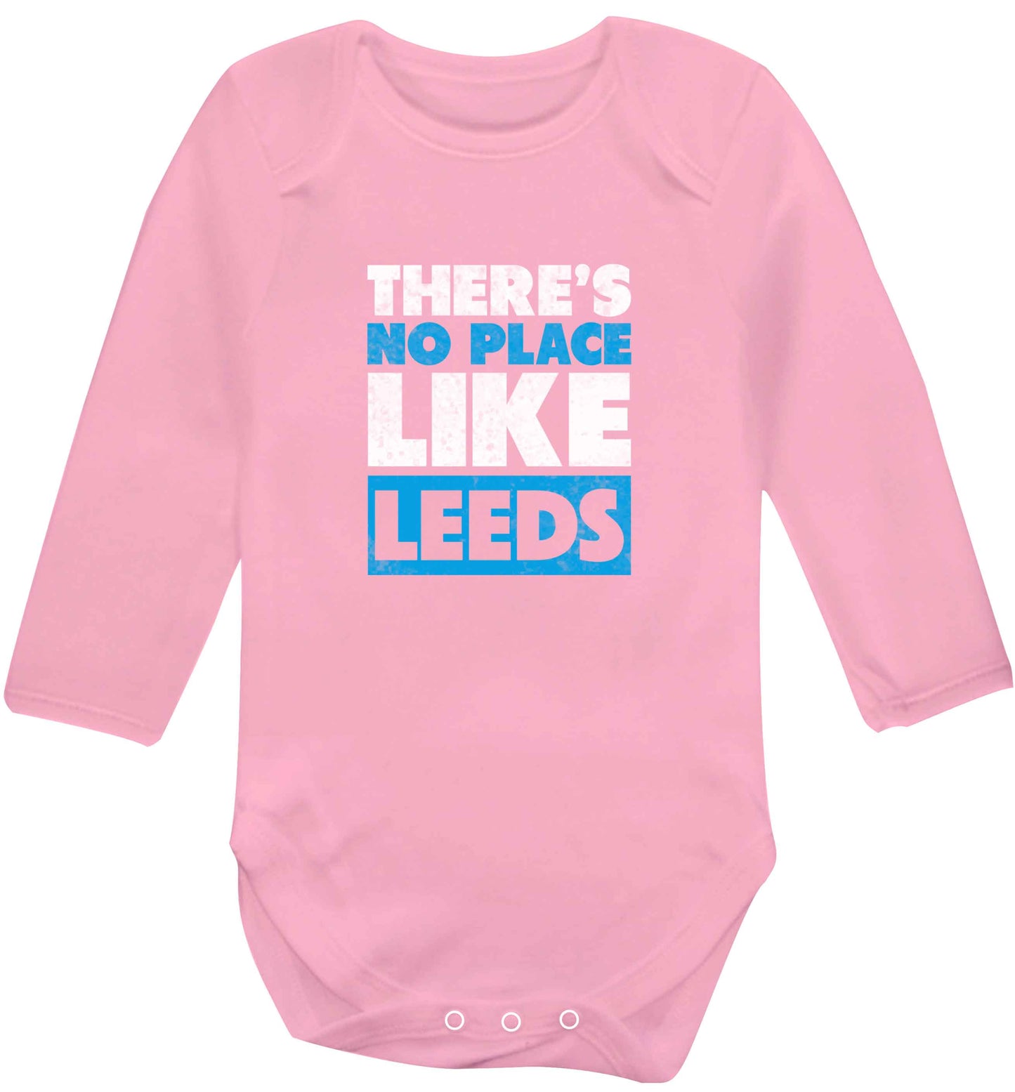 There's no place like Leeds baby vest long sleeved pale pink 6-12 months