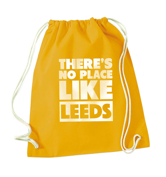 There's no place like Leeds mustard drawstring bag
