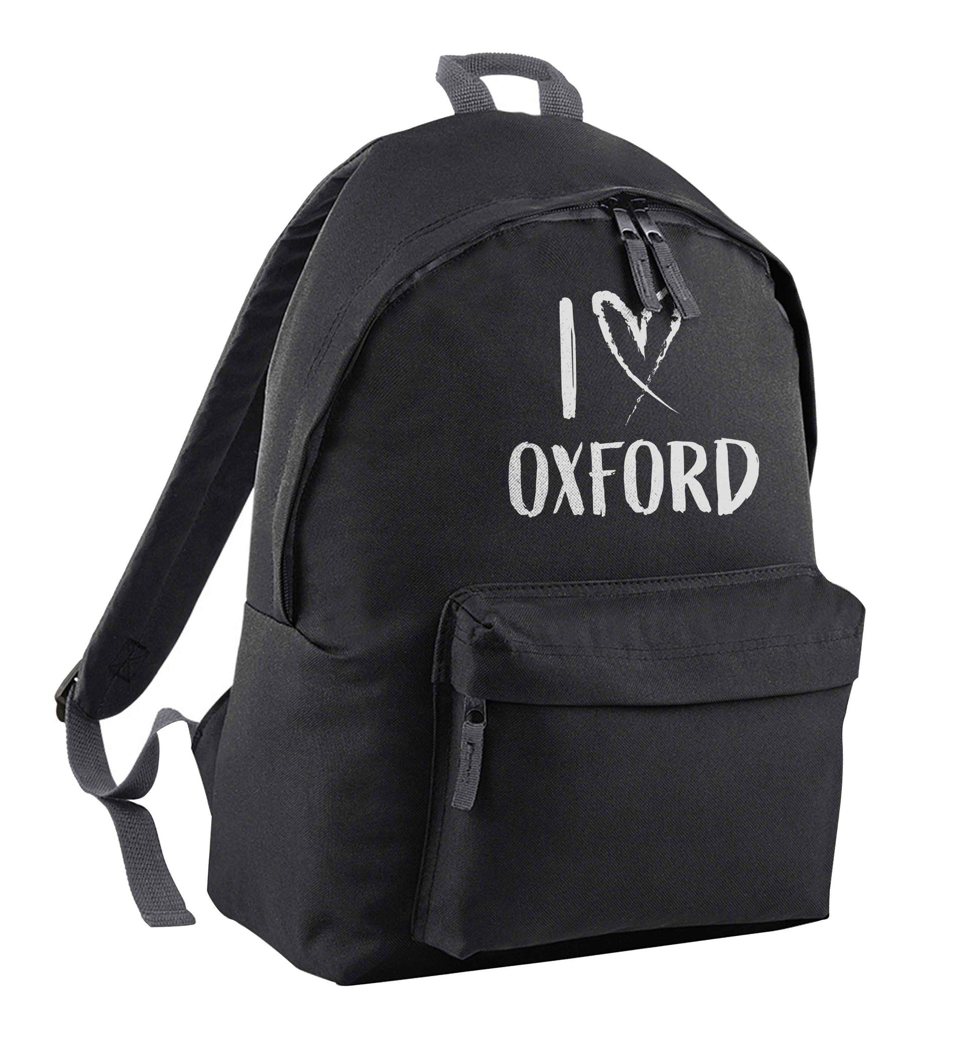 I love Oxford black children's backpack