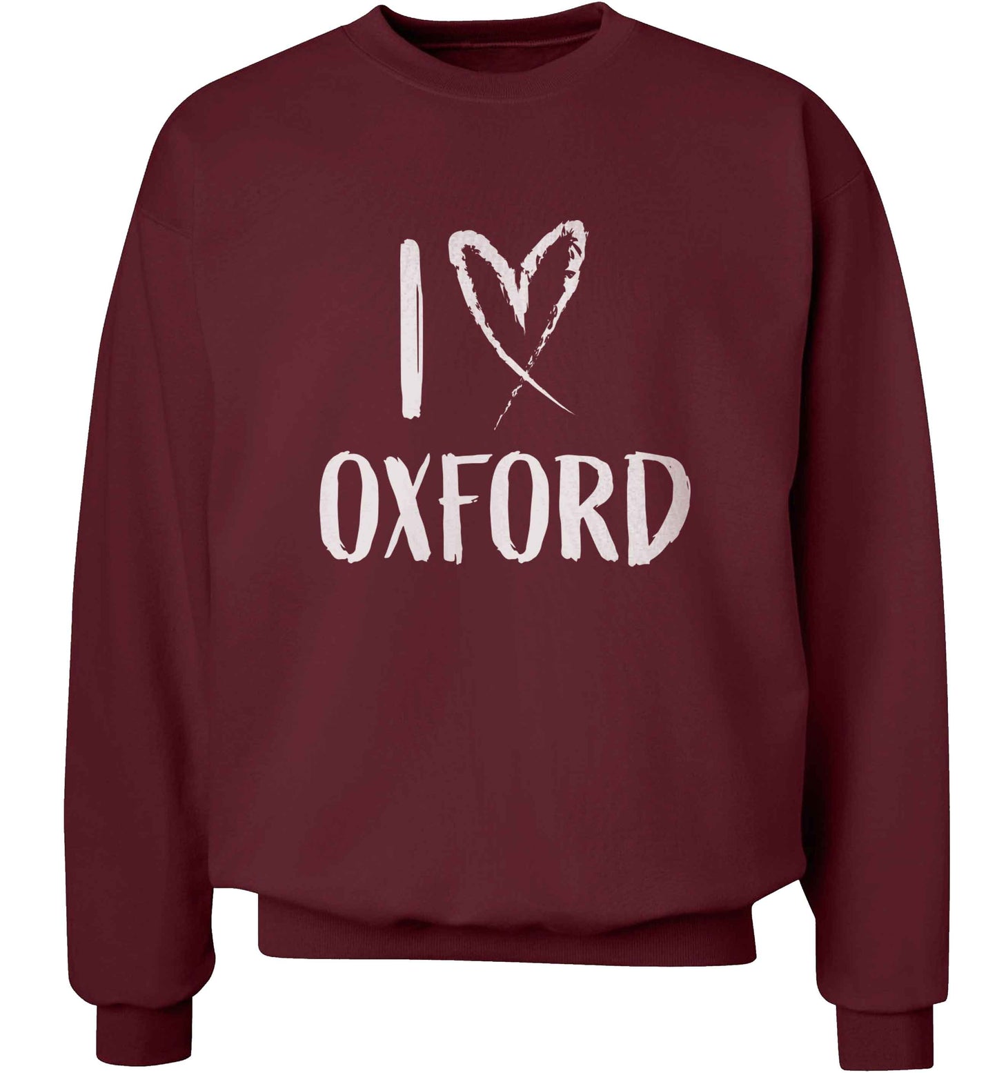 I love Oxford adult's unisex maroon sweater 2XL