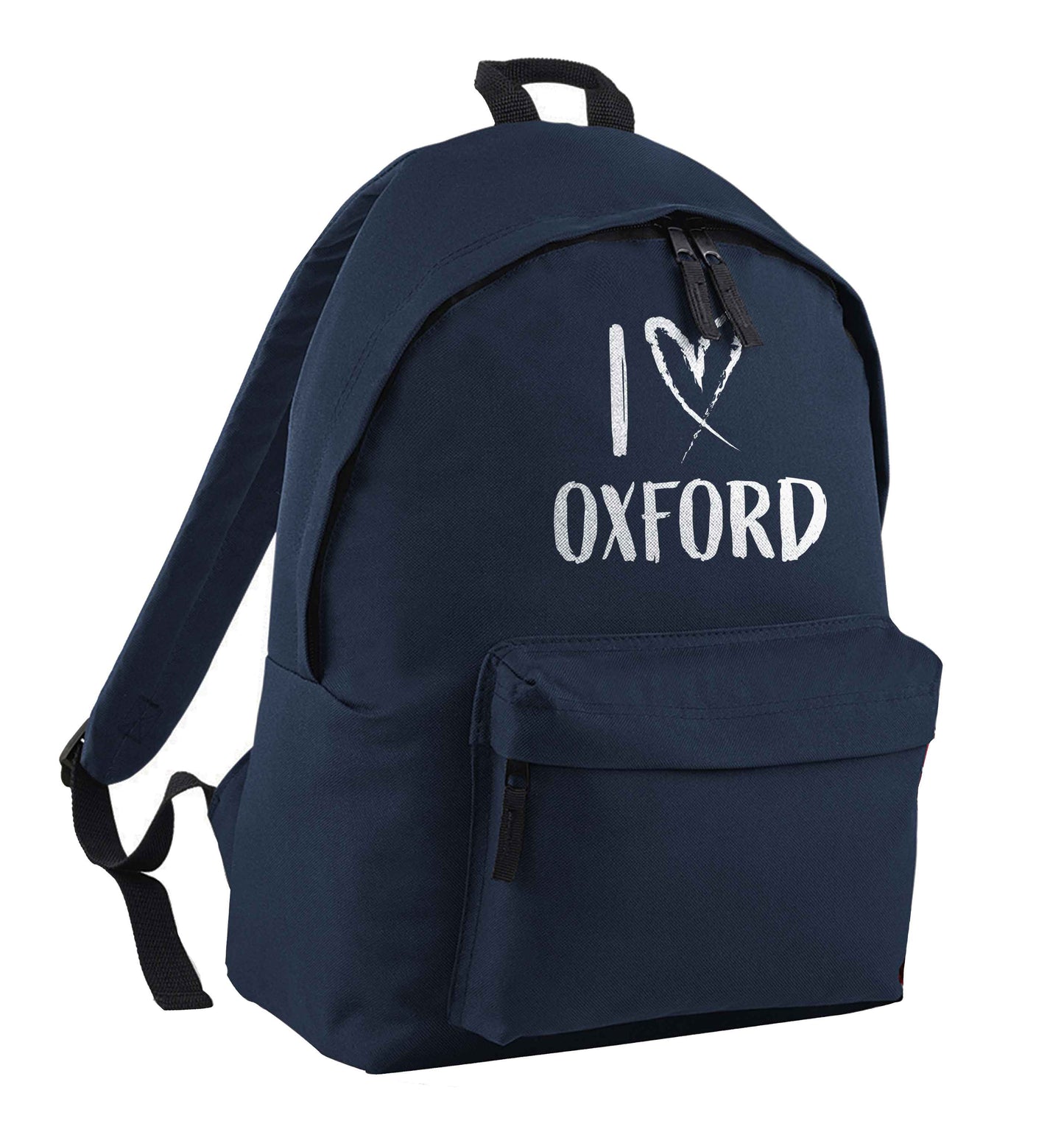 I love Oxford navy adults backpack