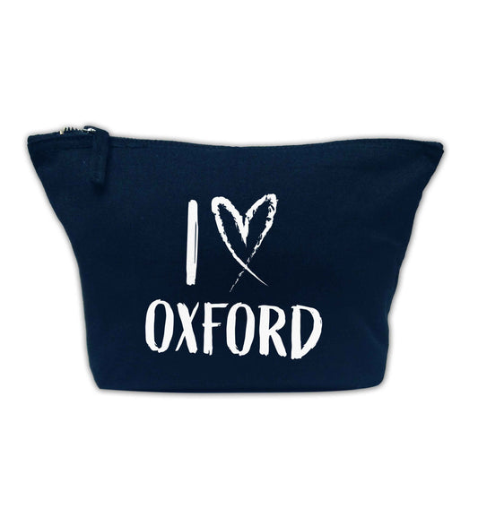 I love Oxford navy makeup bag