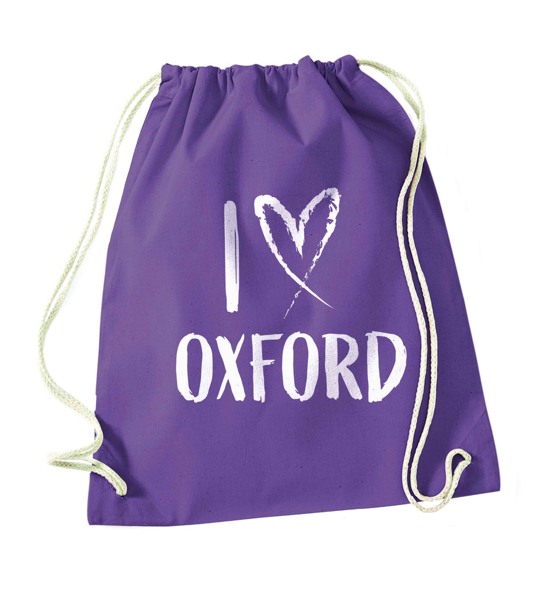 I love Oxford purple drawstring bag