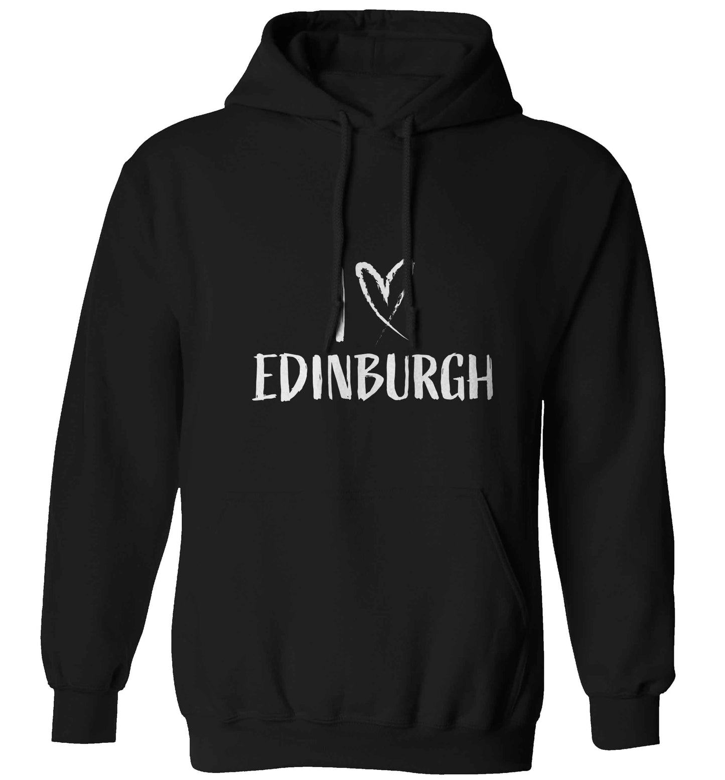 I love Edinburgh adults unisex black hoodie 2XL