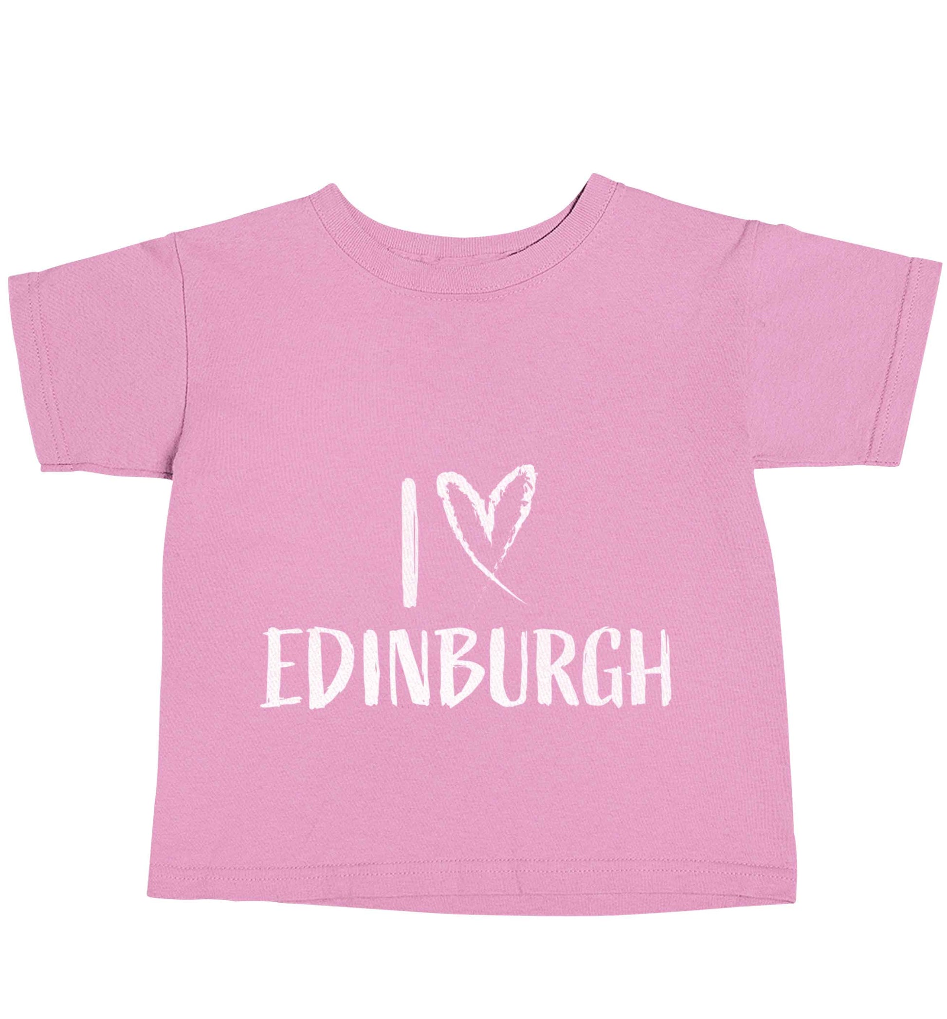 I love Edinburgh light pink baby toddler Tshirt 2 Years