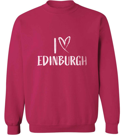 I love Edinburgh adult's unisex pink sweater 2XL
