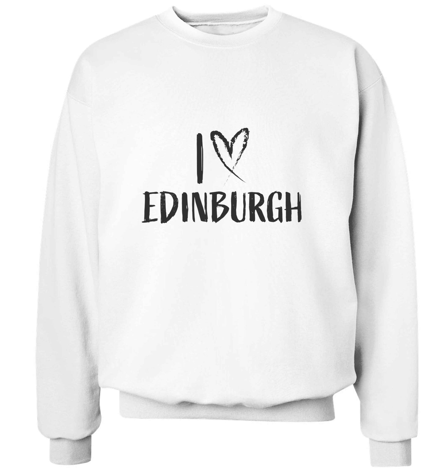 I love Edinburgh adult's unisex white sweater 2XL