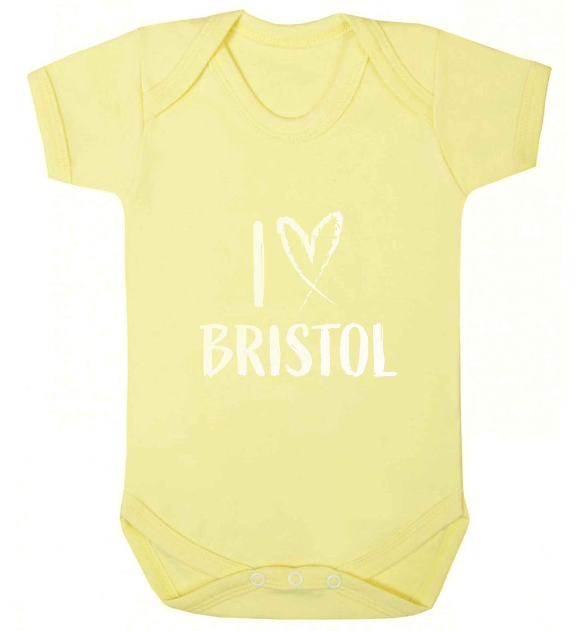 I love Bristol baby vest pale yellow 18-24 months