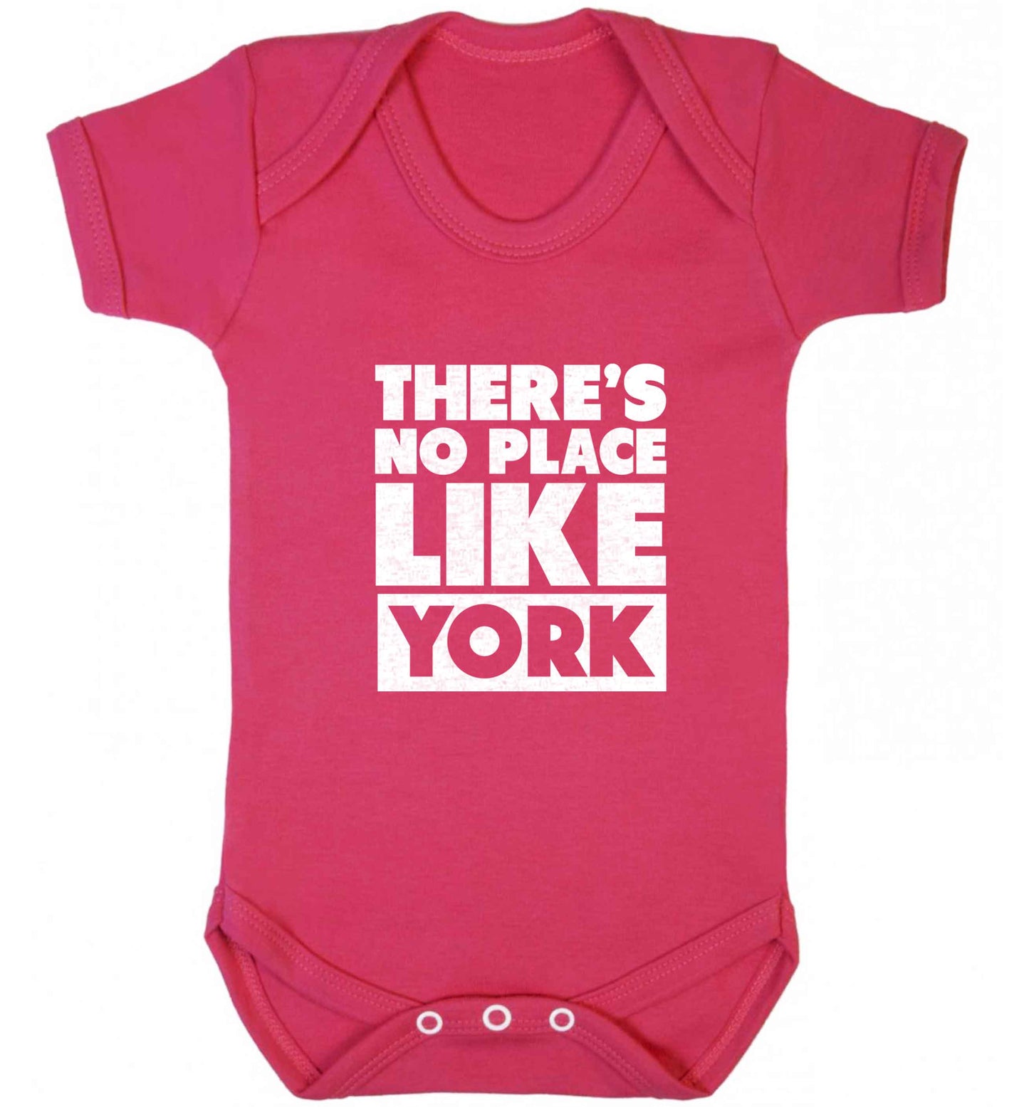 There's no place like york baby vest dark pink 18-24 months