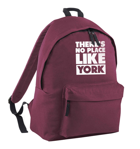 There's no place like york maroon children's backpack