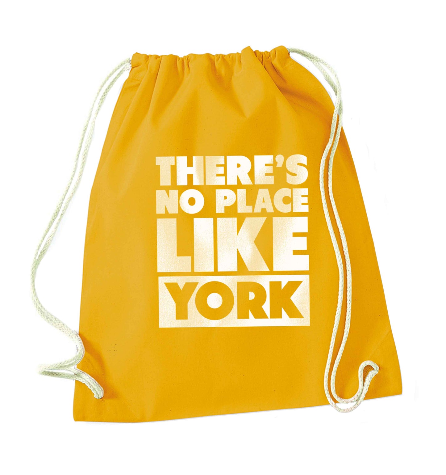 There's no place like york mustard drawstring bag